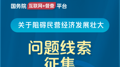 操逼视频红色国务院“互联网+督查”平台公开征集阻碍民营经济发展壮大问题线索